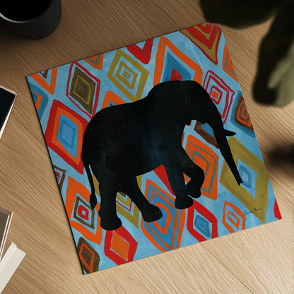 African Animal I by Farida Zaman. Shown as a detailed flat fine art print, highlighting archival giclee quality. Available as an archival giclee rolled canvas, fine art paper, or poster print. SKU 42837a.