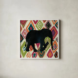 African Animal I Jewel by Farida Zaman. Shown in a crisp white glass frame for a clean and minimalist style. Available as an archival giclee rolled canvas, fine art paper, or poster print. SKU 53984a.