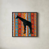 African Animal III by Farida Zaman. Shown in a sleek black glass frame for a contemporary gallery look. Available as an archival giclee rolled canvas, fine art paper, or poster print. SKU 42839a.