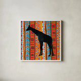 African Animal III by Farida Zaman. Shown in a crisp white glass frame for a clean and minimalist style. Available as an archival giclee rolled canvas, fine art paper, or poster print. SKU 42839a.