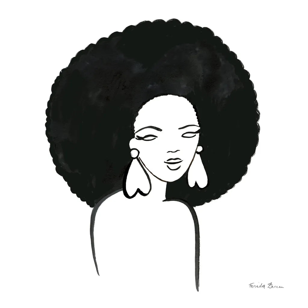 Afro Girl I by Farida Zaman. SKU 68003a. Archival Giclee Fine art print for wall decor.