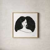 Afro Girl II by Farida Zaman. Shown in a natural wood glass frame for a timeless modern aesthetic. Available as an archival giclee rolled canvas, fine art paper, or poster print. SKU 68004a.