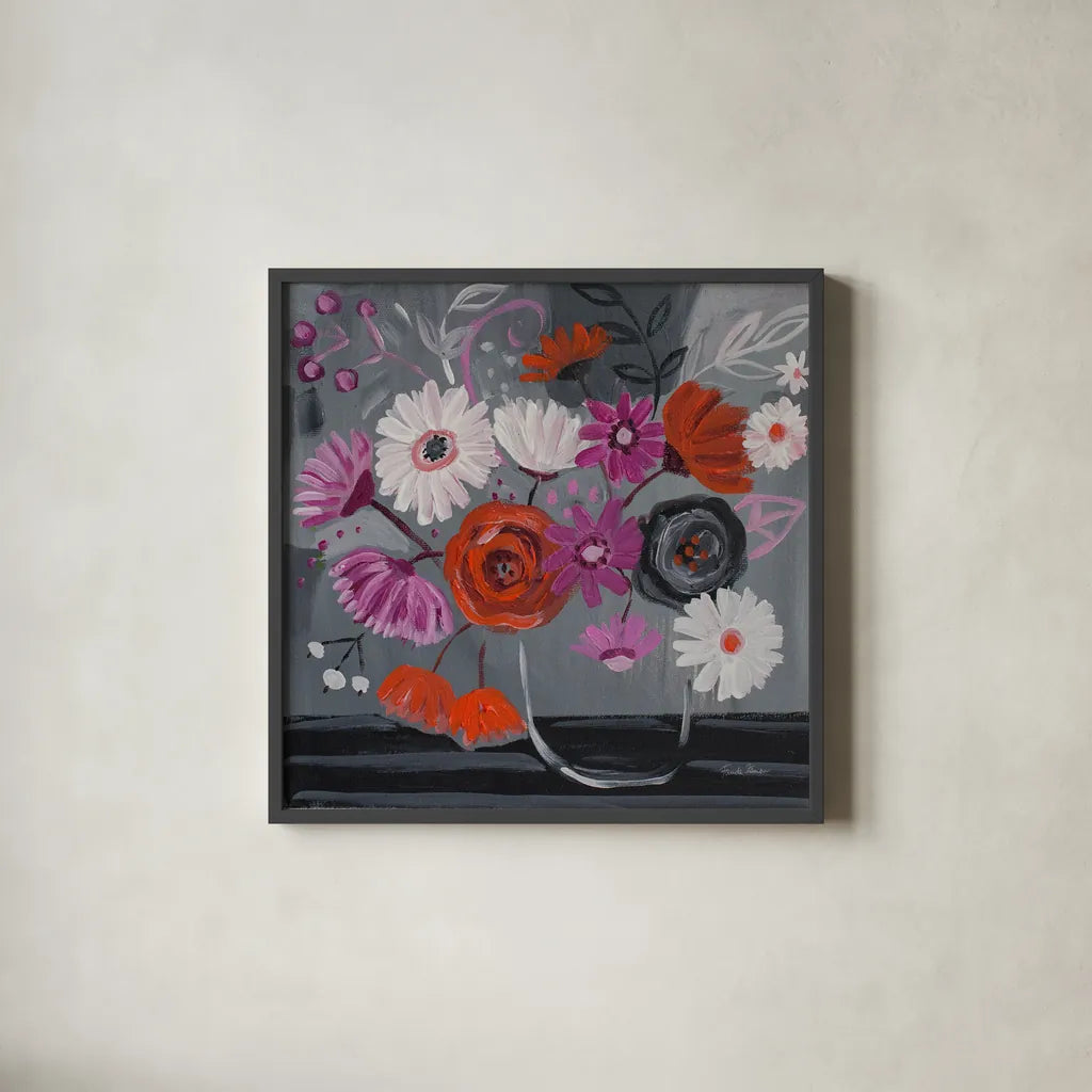 After Hours by Farida Zaman. Shown in a sleek black glass frame for a contemporary gallery look. Available as an archival giclee rolled canvas, fine art paper, or poster print. SKU 38708a.