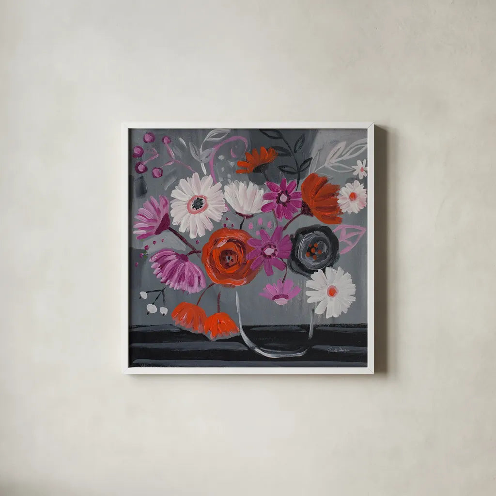 After Hours by Farida Zaman. Shown in a crisp white glass frame for a clean and minimalist style. Available as an archival giclee rolled canvas, fine art paper, or poster print. SKU 38708a.