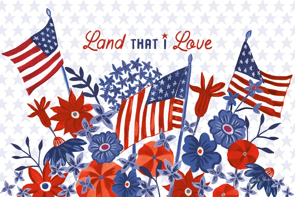 America the Beautiful I Love by Farida Zaman. SKU 71384i. Archival Giclee Fine art print for wall decor.