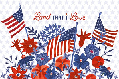 America the Beautiful I Love by Farida Zaman. SKU 71384i. Archival Giclee Fine art print for wall decor.