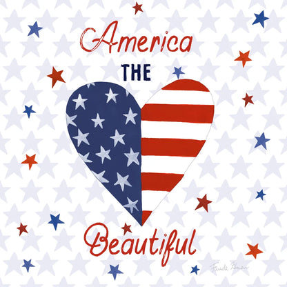 America the Beautiful II Square by Farida Zaman. SKU 55651a. Archival Giclee Fine art print for wall decor.