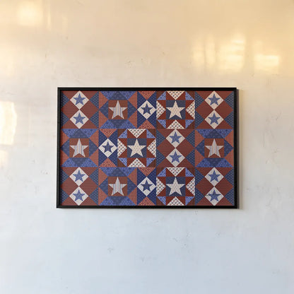 America the Beautiful VIII by Farida Zaman. shown as a paper print in a black flame. Available as a archival giclee rolled canvas, fine art paper, or poster print. SKU 47542i.