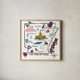Arkansas by Farida Zaman. Shown in a natural wood glass frame for a timeless modern aesthetic. Available as an archival giclee rolled canvas, fine art paper, or poster print. SKU 87821a.