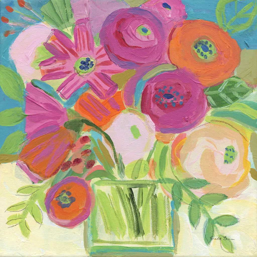 Artistic Bouquet by Farida Zaman. SKU 96314a. Archival Giclee Fine art print for wall decor.