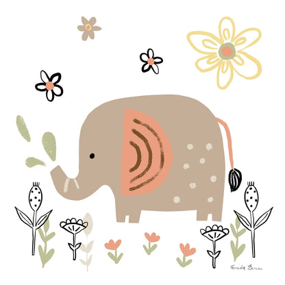 Baby Elephant by Farida Zaman. SKU 90257a. Archival Giclee Fine art print for wall decor.