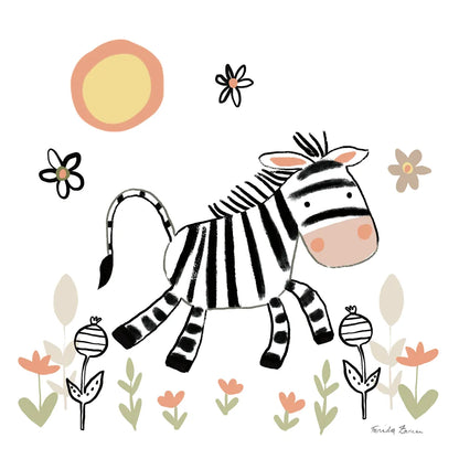 Baby Zebra by Farida Zaman. SKU 90255a. Archival Giclee Fine art print for wall decor.