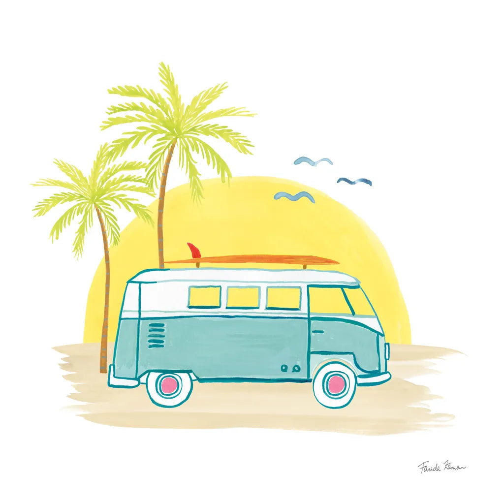 Beach Cruiser I by Farida Zaman. SKU 72532a. Archival Giclee Fine art print for wall decor.