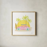 Beach Cruiser II by Farida Zaman. Shown in a natural wood glass frame for a timeless modern aesthetic. Available as an archival giclee rolled canvas, fine art paper, or poster print. SKU 72533a.