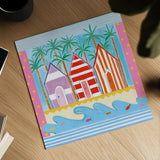 Beach Living II by Farida Zaman. Shown as a detailed flat fine art print, highlighting archival giclee quality. Available as an archival giclee rolled canvas, fine art paper, or poster print. SKU 33259a.