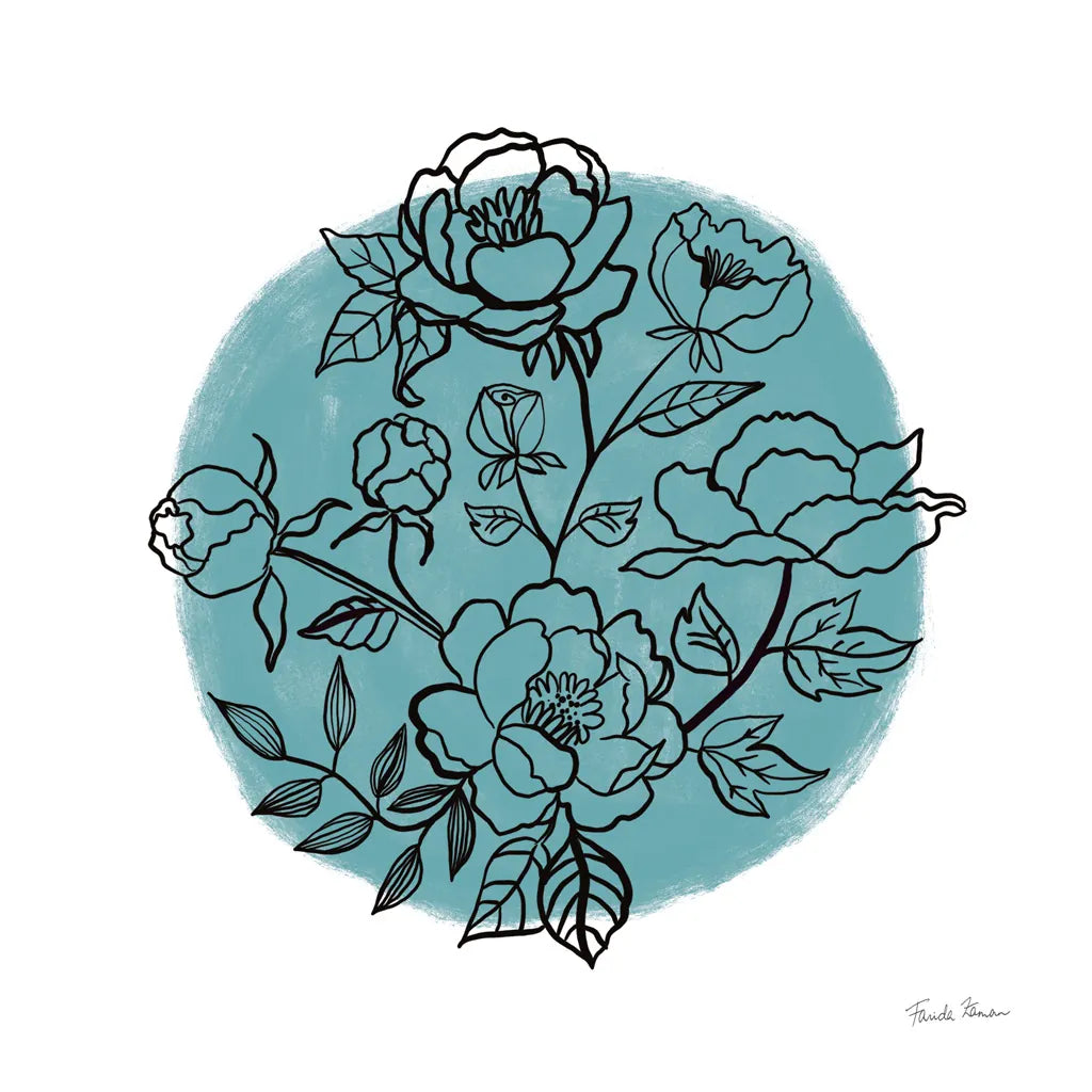 Black and White Botanical I by Farida Zaman. SKU 61601a. Archival Giclee Fine art print for wall decor.