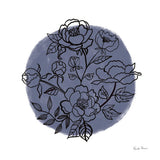 Black and White Botanical I Navy by Farida Zaman. SKU 65149a. Archival Giclee Fine art print for wall decor.