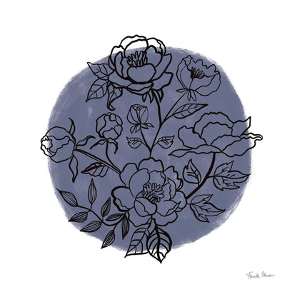 Black and White Botanical I Navy by Farida Zaman. SKU 65149a. Archival Giclee Fine art print for wall decor.