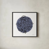 Black and White Botanical I Navy by Farida Zaman. Shown in a sleek black glass frame for a contemporary gallery look. Available as an archival giclee rolled canvas, fine art paper, or poster print. SKU 65149a.