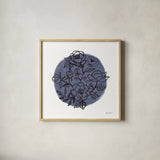 Black and White Botanical I Navy by Farida Zaman. Shown in a natural wood glass frame for a timeless modern aesthetic. Available as an archival giclee rolled canvas, fine art paper, or poster print. SKU 65149a.