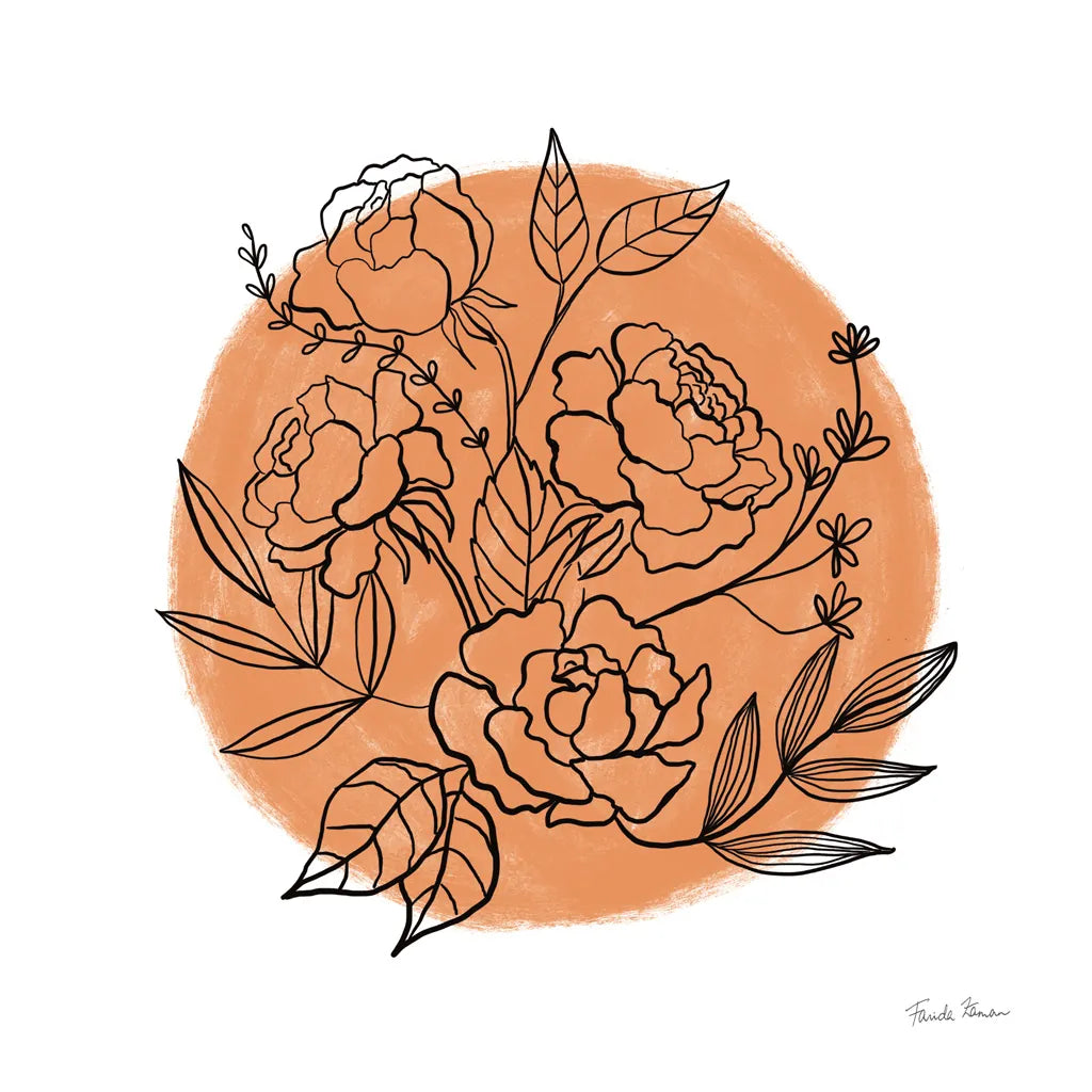 Black and White Botanical II by Farida Zaman. SKU 61602a. Archival Giclee Fine art print for wall decor.