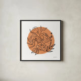 Black and White Botanical II by Farida Zaman. Shown in a sleek black glass frame for a contemporary gallery look. Available as an archival giclee rolled canvas, fine art paper, or poster print. SKU 61602a.