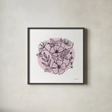 Black and White Botanical III by Farida Zaman. Shown in a sleek black glass frame for a contemporary gallery look. Available as an archival giclee rolled canvas, fine art paper, or poster print. SKU 61603a.