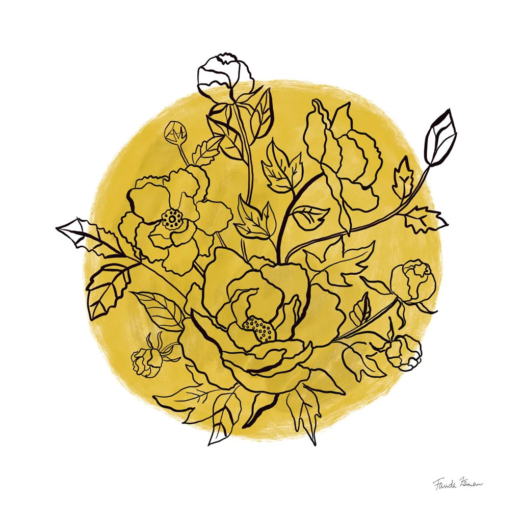 Black and White Botanical IV by Farida Zaman. SKU 61604a. Archival Giclee Fine art print for wall decor.