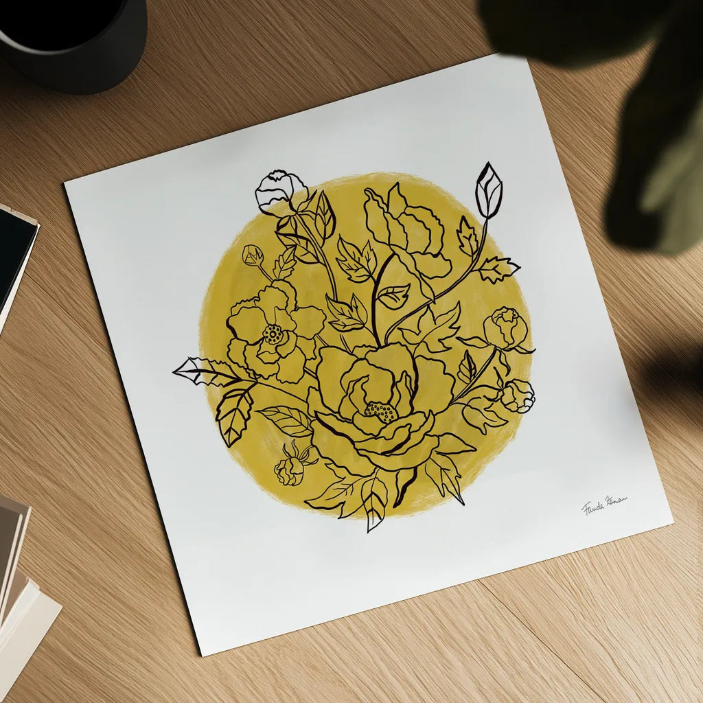 Black and White Botanical IV by Farida Zaman. Shown as a detailed flat fine art print, highlighting archival giclee quality. Available as an archival giclee rolled canvas, fine art paper, or poster print. SKU 61604a.