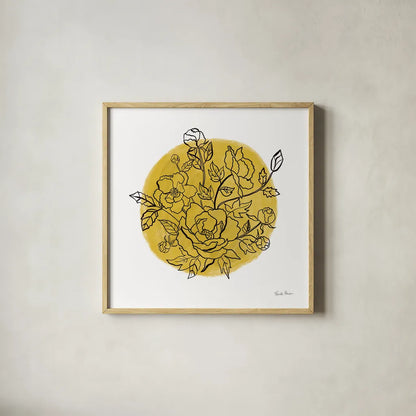 Black and White Botanical IV by Farida Zaman. Shown in a natural wood glass frame for a timeless modern aesthetic. Available as an archival giclee rolled canvas, fine art paper, or poster print. SKU 61604a.