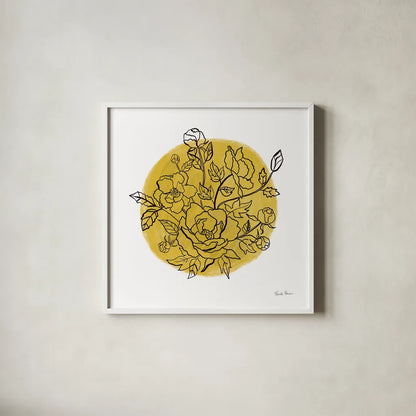 Black and White Botanical IV by Farida Zaman. Shown in a crisp white glass frame for a clean and minimalist style. Available as an archival giclee rolled canvas, fine art paper, or poster print. SKU 61604a.