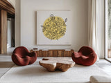 Black and White Botanical IV Sunshine by Farida Zaman. Shown as extra-large giant wall art in a modern living room. Available as an archival giclee rolled canvas, fine art paper, or poster print. SKU 65152a.