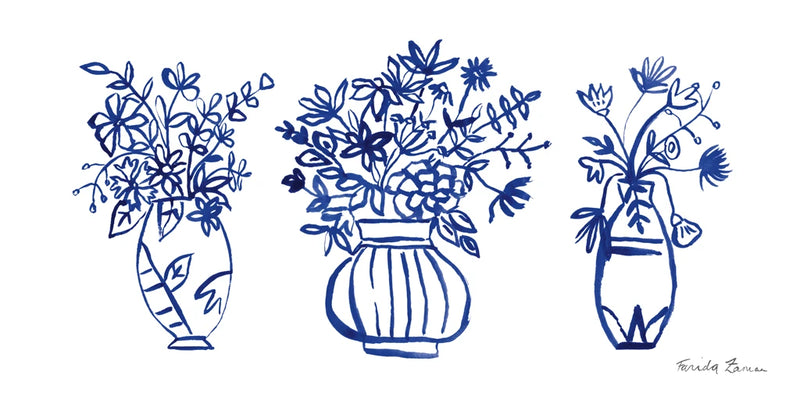 Blue Vases II by Farida Zaman