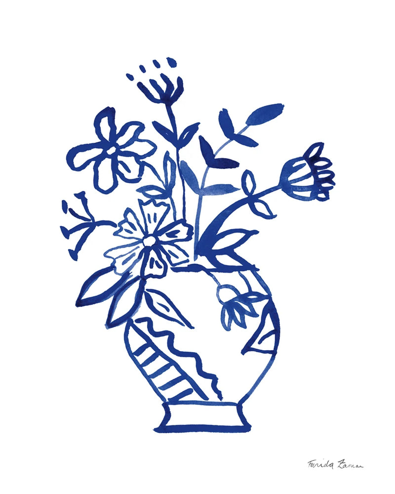 Blue Vases III by Farida Zaman