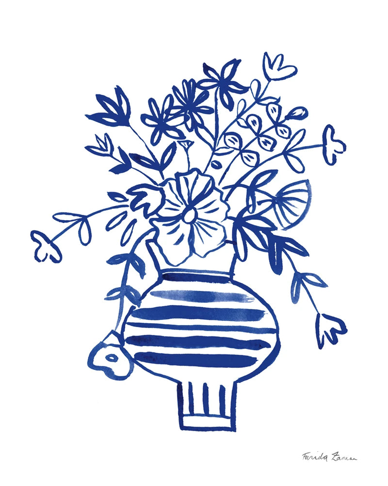 Blue Vases IV by Farida Zaman