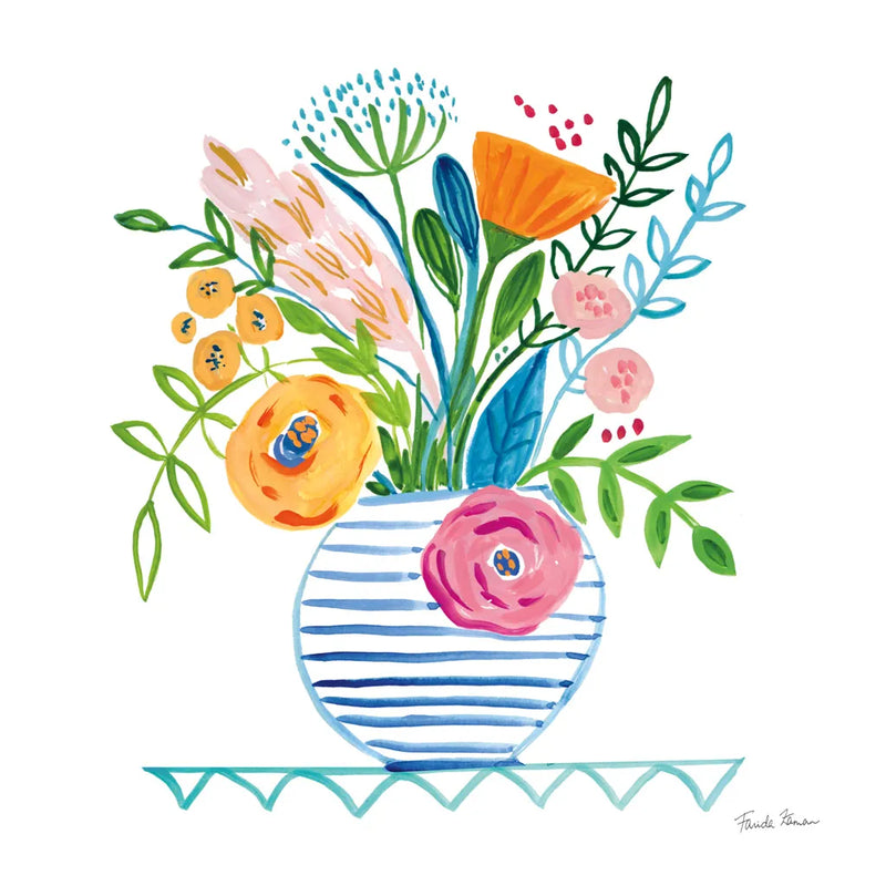 Bountiful Blooms I by Farida Zaman. SKU 63535a. Archival Giclee Fine art print for wall decor.