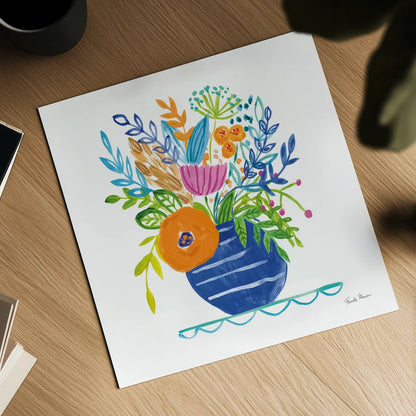 Bountiful Blooms II by Farida Zaman. Shown as a detailed flat fine art print, highlighting archival giclee quality. Available as an archival giclee rolled canvas, fine art paper, or poster print. SKU 63536a.