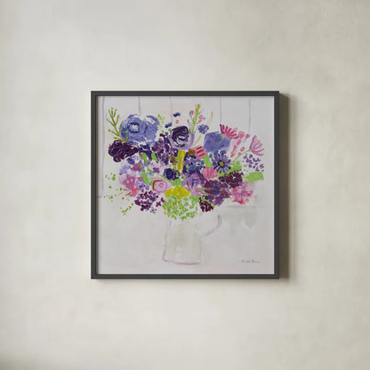 Bouquet for You by Farida Zaman. Shown in a sleek black glass frame for a contemporary gallery look. Available as an archival giclee rolled canvas, fine art paper, or poster print. SKU 44832a.