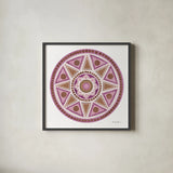 Bright Mandala I by Farida Zaman. Shown in a sleek black glass frame for a contemporary gallery look. Available as an archival giclee rolled canvas, fine art paper, or poster print. SKU 88141a.