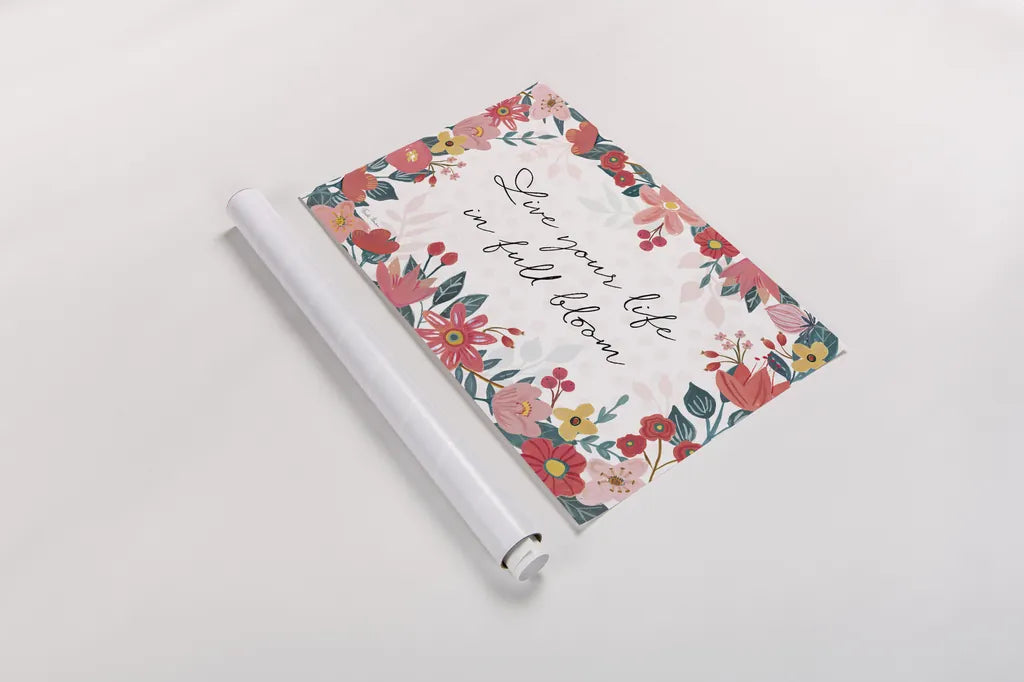 Bright Petals I by Farida Zaman. shown as a rolled paper print. Available as archival giclee rolled canvas, fine art paper, or poster print. SKU 54190i.