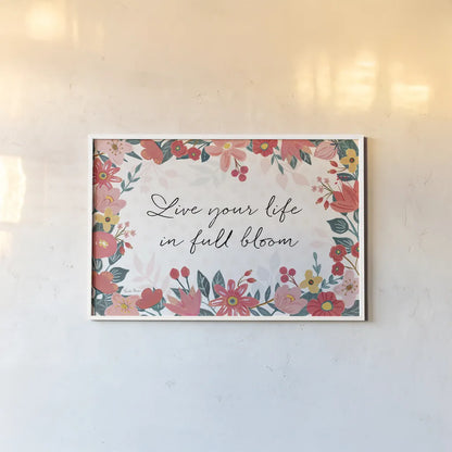 Bright Petals I by Farida Zaman. shown as a paper print in a white frame. Available as a archival giclee rolled canvas, fine art paper, or poster print. SKU 54190i.