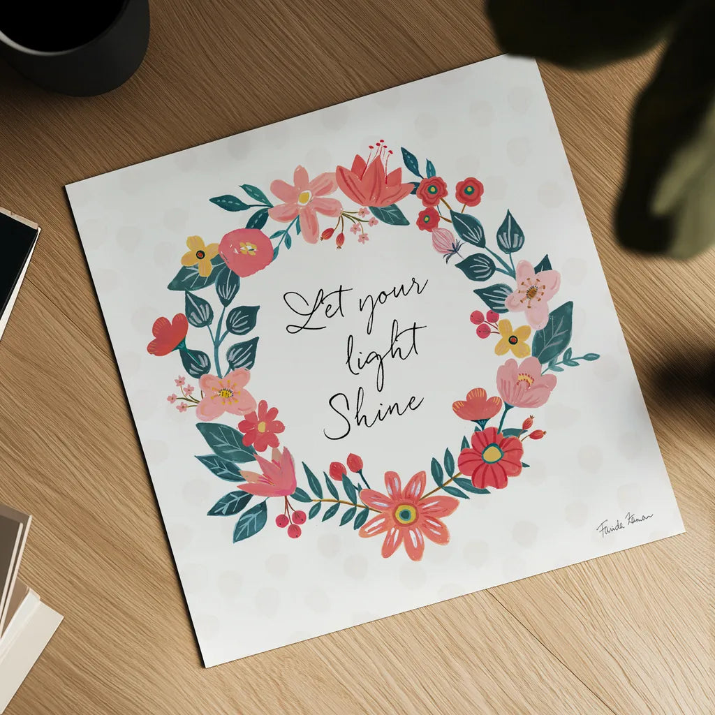 Bright Petals IV by Farida Zaman. Shown as a detailed flat fine art print, highlighting archival giclee quality. Available as an archival giclee rolled canvas, fine art paper, or poster print. SKU 54193a.