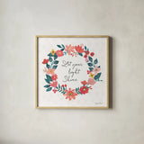 Bright Petals IV by Farida Zaman. Shown in a natural wood glass frame for a timeless modern aesthetic. Available as an archival giclee rolled canvas, fine art paper, or poster print. SKU 54193a.