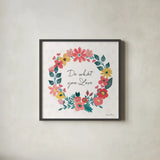 Bright Petals V by Farida Zaman. Shown in a sleek black glass frame for a contemporary gallery look. Available as an archival giclee rolled canvas, fine art paper, or poster print. SKU 54194a.