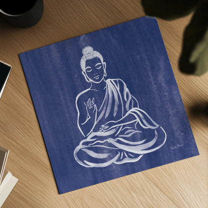 Buddha by Farida Zaman. Shown as a detailed flat fine art print, highlighting archival giclee quality. Available as an archival giclee rolled canvas, fine art paper, or poster print. SKU 64620a.