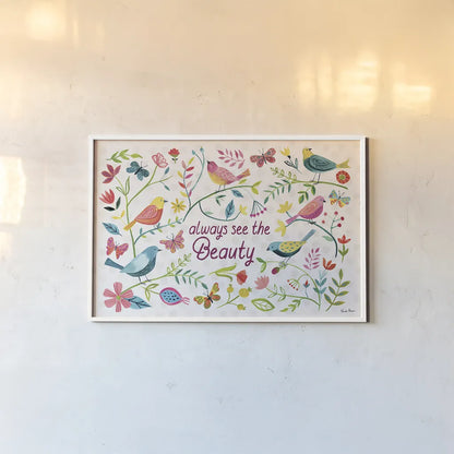 Budding Beauty I by Farida Zaman. shown as a paper print in a white frame. Available as a archival giclee rolled canvas, fine art paper, or poster print. SKU 53808i.