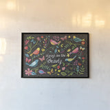 Budding Beauty I Dark by Farida Zaman. shown as a paper print in a black flame. Available as a archival giclee rolled canvas, fine art paper, or poster print. SKU 53813i.
