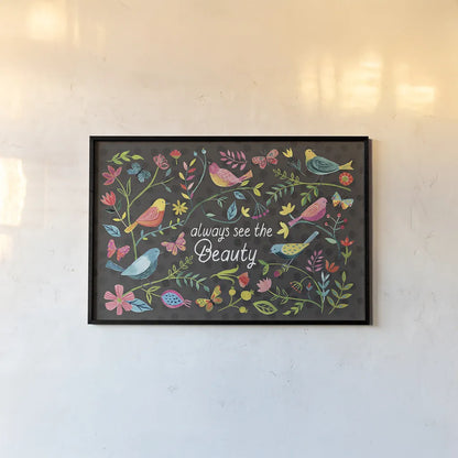 Budding Beauty I Dark by Farida Zaman. shown as a paper print in a black flame. Available as a archival giclee rolled canvas, fine art paper, or poster print. SKU 53813i.