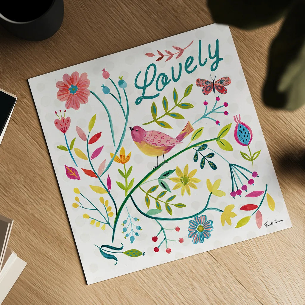 Budding Beauty II by Farida Zaman. Shown as a detailed flat fine art print, highlighting archival giclee quality. Available as an archival giclee rolled canvas, fine art paper, or poster print. SKU 53809a.