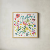 Budding Beauty II by Farida Zaman. Shown in a natural wood glass frame for a timeless modern aesthetic. Available as an archival giclee rolled canvas, fine art paper, or poster print. SKU 53809a.